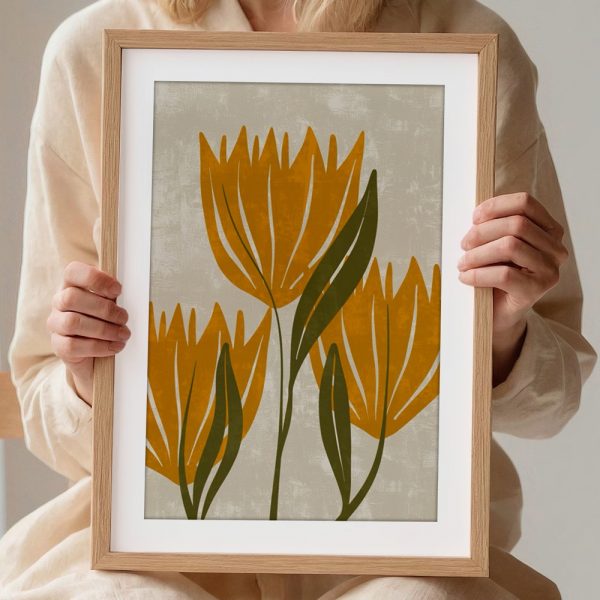 Tall Golden Flowers Growing Up - Image 2