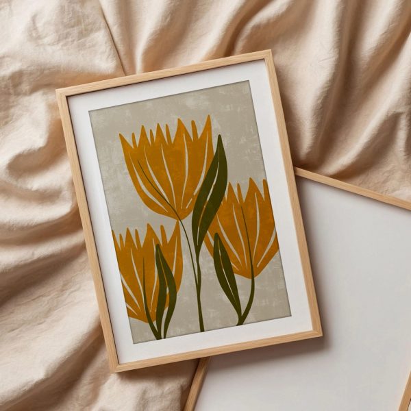 Tall Golden Flowers Growing Up - Image 3