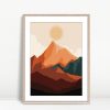 Bold Red Mountains with Sun