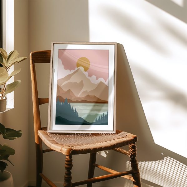 Sunlit Peaks Over Forest Lake - Image 4