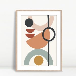 Muted Geometric Harmony Abstract
