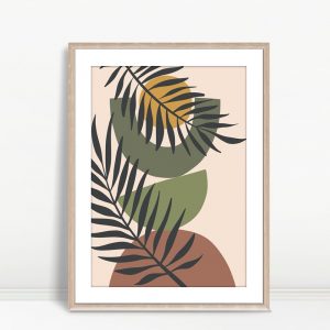 Sunset Palms Abstract Leaf Art