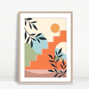 Radiant Boho Sunburst Minimalist Art