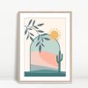 Boho Cat with Plant Sunshine Scene
