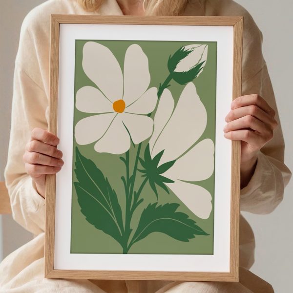 Olive Flower with Black Leaf Boho - Image 2