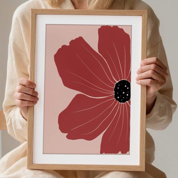 Bold Red Boho Flower Petal - Image 2