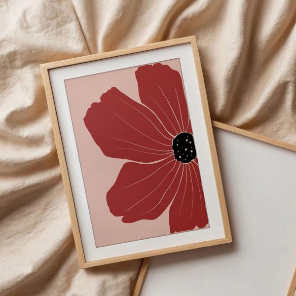 Bold Red Boho Flower Petal - Image 3