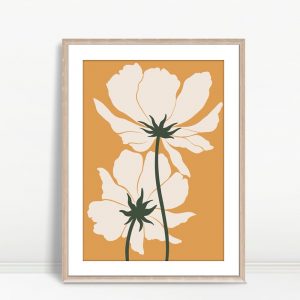 Cream Blooms on Mustard Boho