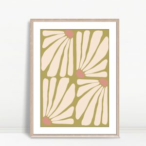 Abstract Daisy Petals Boho Print