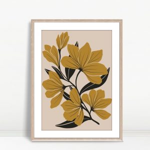 Golden Florals on Retro Boho