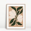 Minimalist Ivory Florals Tan Background