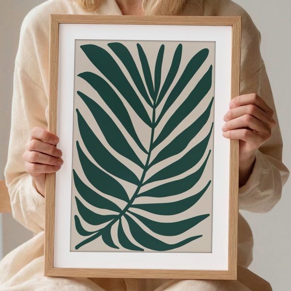 Teal Monstera Palm Leaf Boho - Image 2