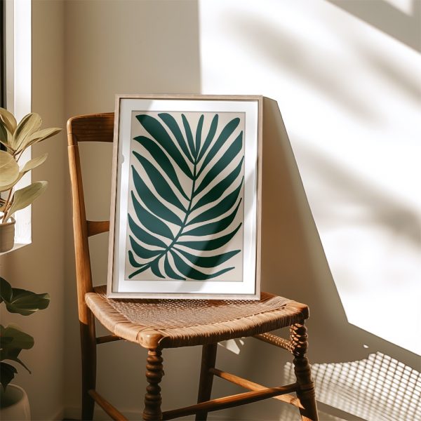 Teal Monstera Palm Leaf Boho - Image 4