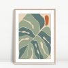 Cool Toned Boho Monstera Leaf