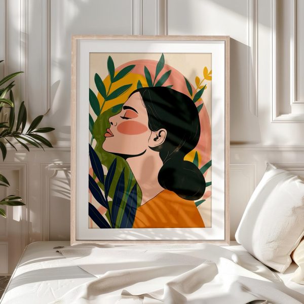 Woman with Greenery and Colorful Halo - Image 5