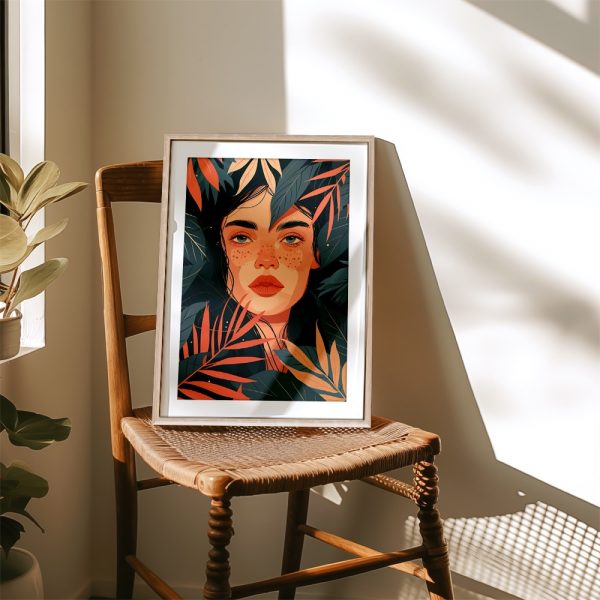 Tropical Boho Leaves with Orange Accents - Image 4