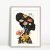 Silhouette Woman with Blossoming Florals