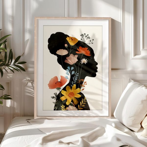 Silhouette Woman with Blossoming Florals - Image 5