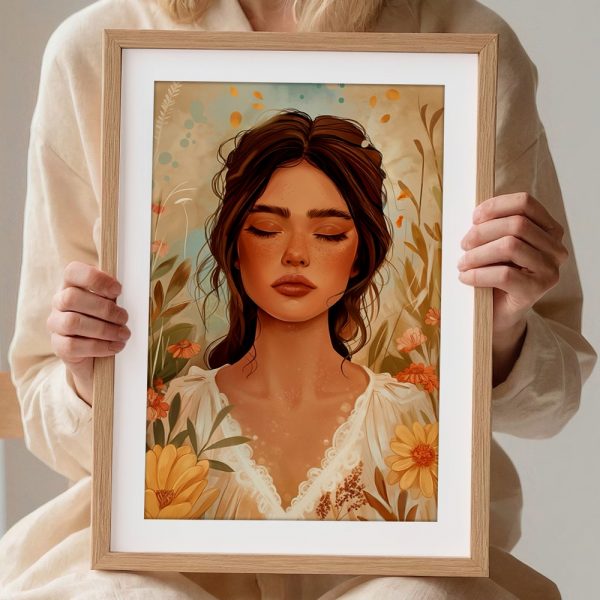 Whimsical Boho Woman in Wildflower Meadow - Image 2