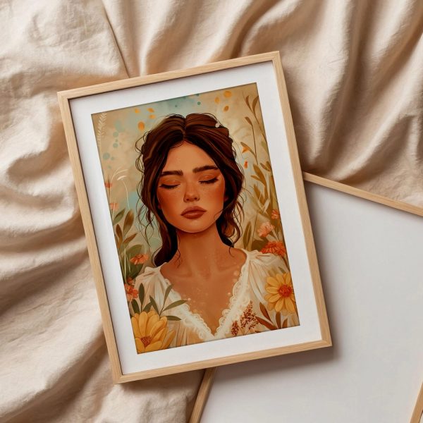 Whimsical Boho Woman in Wildflower Meadow - Image 3