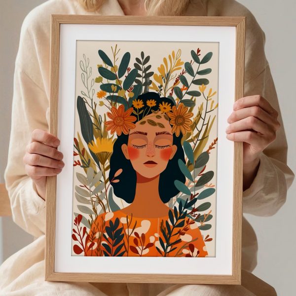 Woman with Flower Crown and Foliage - Image 2