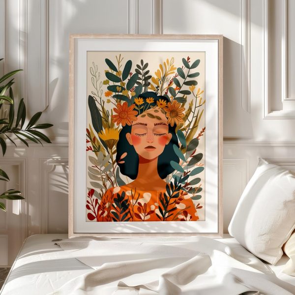 Woman with Flower Crown and Foliage - Image 5