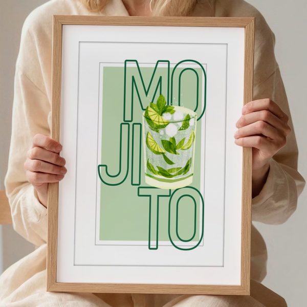 Fresh Mojito Cocktail Art Print - Image 2