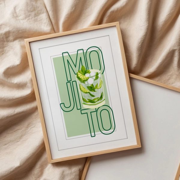 Fresh Mojito Cocktail Art Print - Image 3