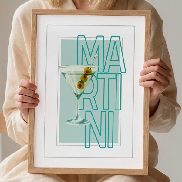 Martini Olives Cool Mint Cocktail Art - Image 2