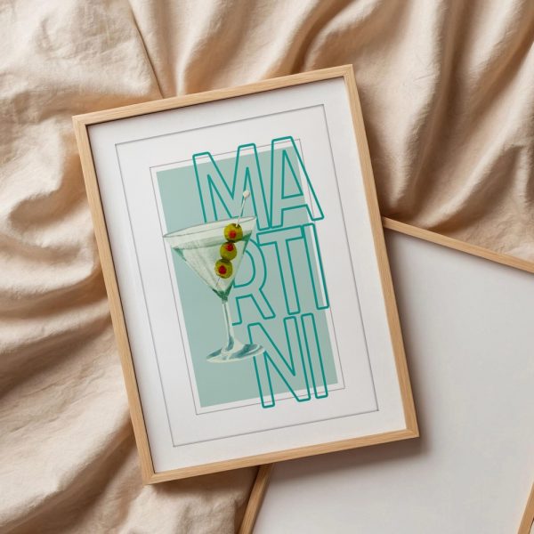 Martini Olives Cool Mint Cocktail Art - Image 3