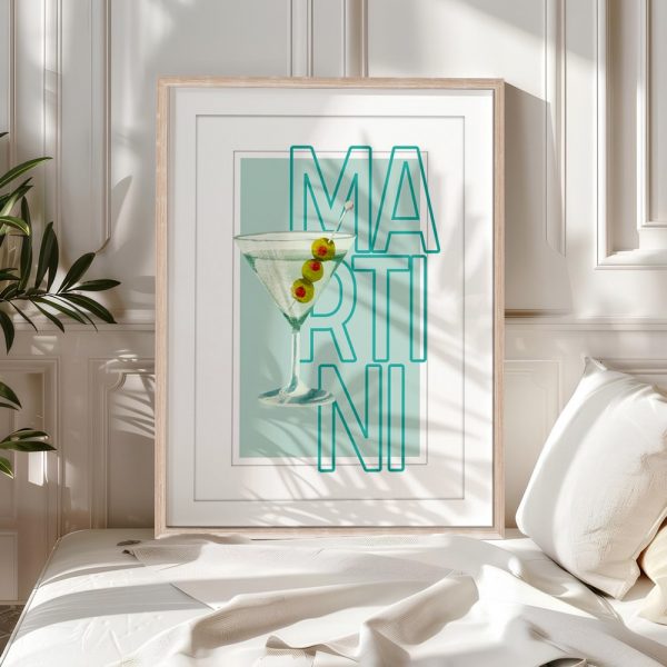 Martini Olives Cool Mint Cocktail Art - Image 5
