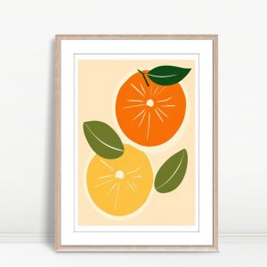 Citrus Pop Minimalist Bar Fruit Art