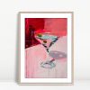 Abstract Martini Red Splash Bar Art