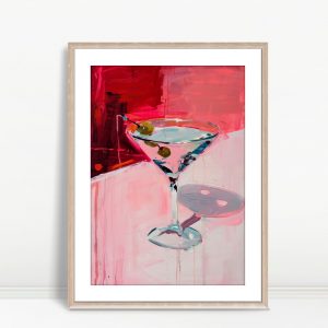 Abstract Martini Red Splash Bar Art