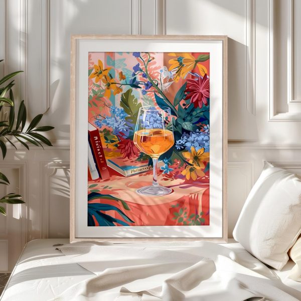 Garden Wine Glass Still Life Art - Image 5