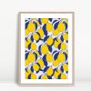 Lemon Zest Blue Botanical Pattern