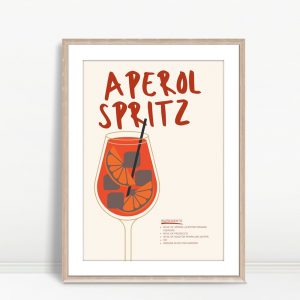 Aperol Spritz Graphic Recipe Wall Art