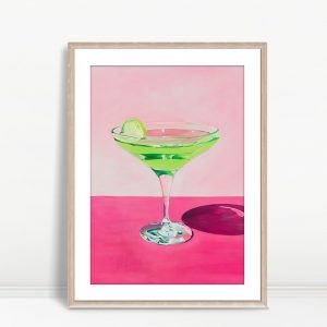 Vibrant Green Margarita Pop Art