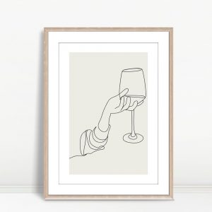 Wine Glass Line Art Minimal