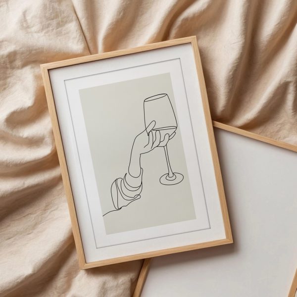 Wine Glass Line Art Minimal - Image 3