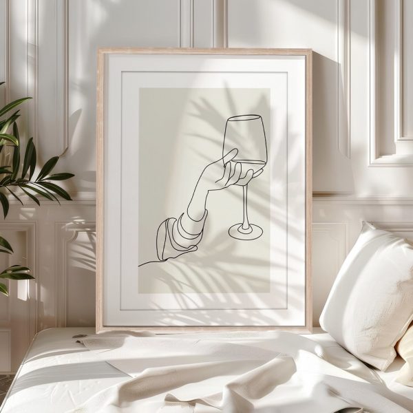 Wine Glass Line Art Minimal - Image 5
