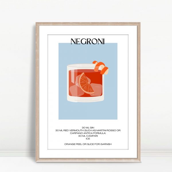Negroni Classic Cocktail Recipe Print