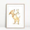 Dapper Dachshund With Wine Glass Art