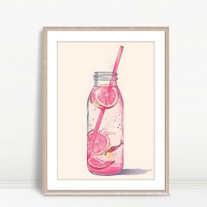 Pink Citrus Infusion Bottle Art