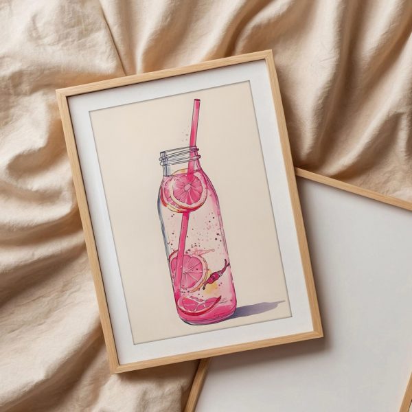 Pink Citrus Infusion Bottle Art - Image 3