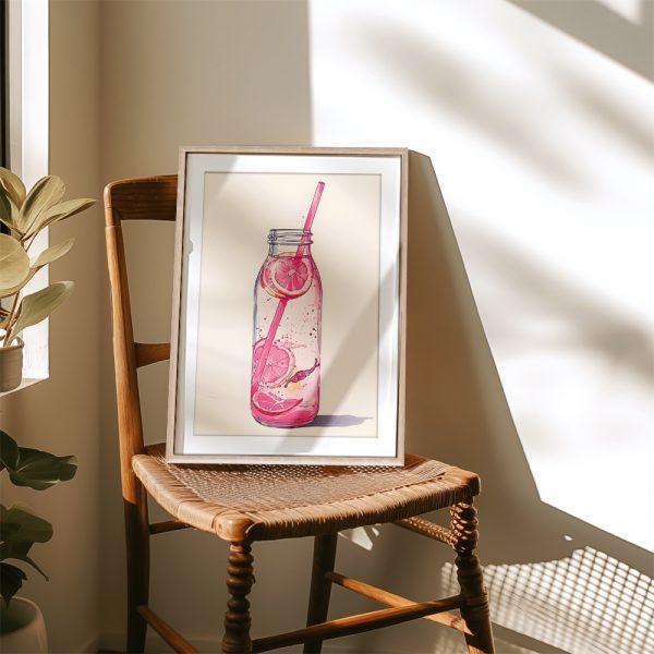Pink Citrus Infusion Bottle Art - Image 4