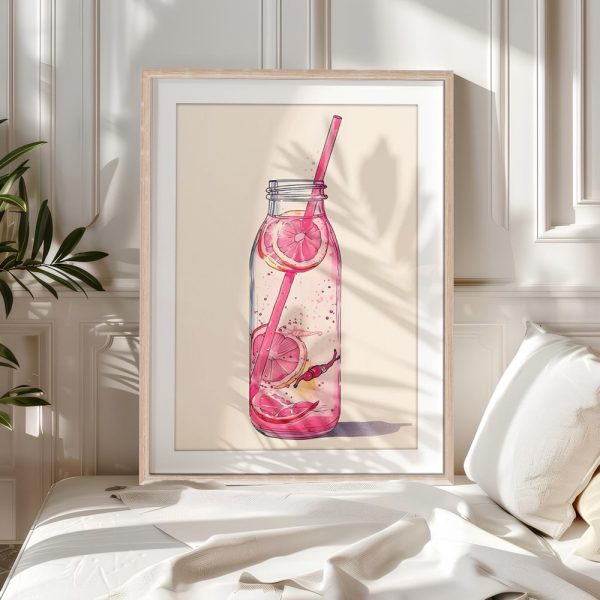 Pink Citrus Infusion Bottle Art - Image 5