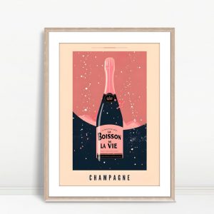 La Boisson De La Vie Champagne Print