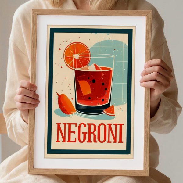 Retro Negroni Citrus Cocktail Art - Image 2