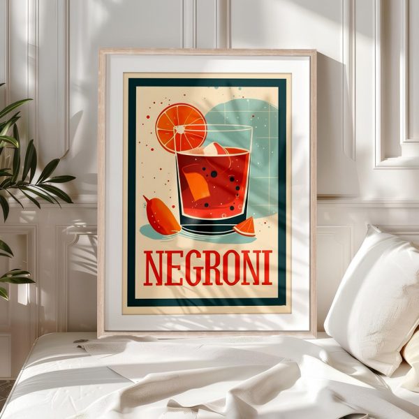 Retro Negroni Citrus Cocktail Art - Image 5